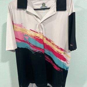 Chubbies Men's Polo Shirt with Pink, Yellow, and Blue Accents